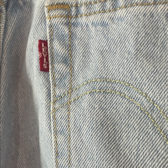 Levi's 501 Light Blue Distressed Denim Cutoff Shorts - Picture 4 of 7